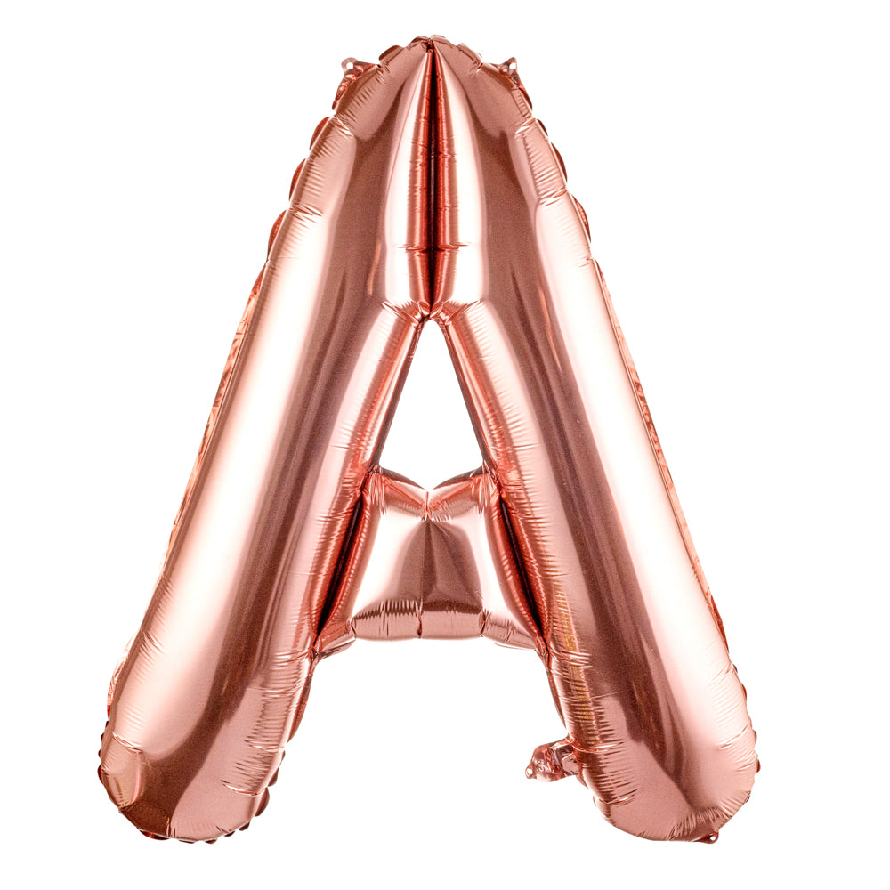 Rose Gold Mylar Letter A Balloon - 40 Inch Large Foil Balloon for Birthday Party Decorations, Baby Shower, Wedding, Anniversary & Graduation Celebrations - 1 Count Box