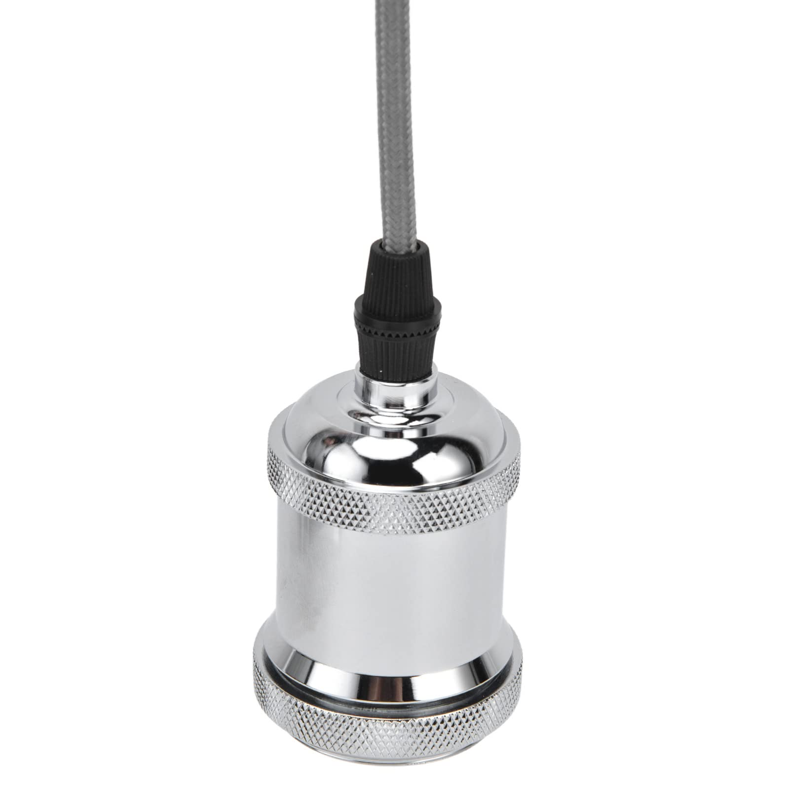 Vintage Aluminum Pendant Light Fixture with EU Plug (100-240V) - Chrome Finish for Living Room, Dining Room & Bedroom Lighting Decor