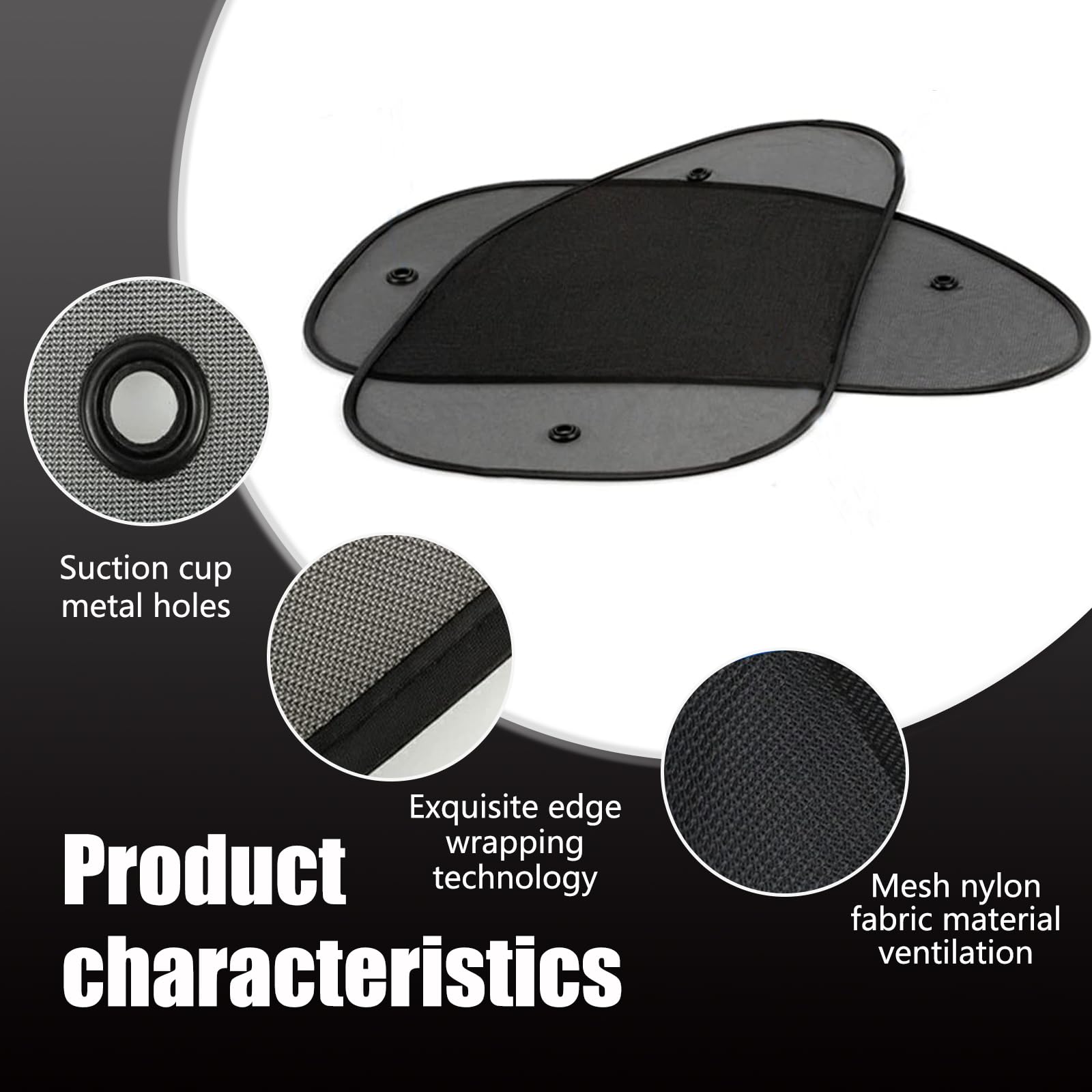 2 Pack Universal Car Side Window Sun Shades - Black UV Protection Cooling Covers for Most Cars, Trucks & Vans | Heat Reduction & Privacy Protection for Parking & Road Trips