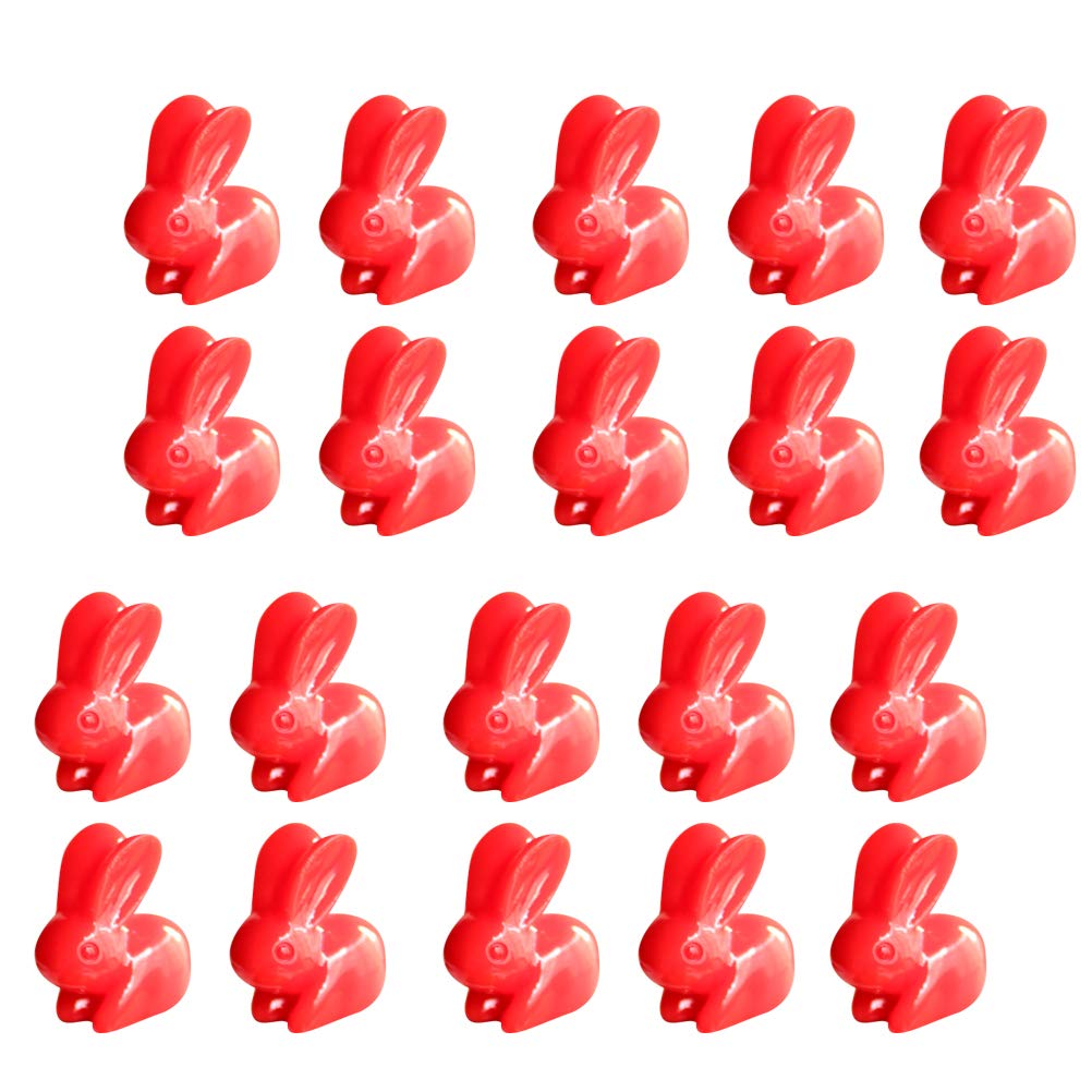 Cabilock 20pcs Wooden Rabbit Figurines - Mini Resin Animal Statues for Home Decor, Easter Flowerpot Ornaments, Desktop Toys, Terrarium Accents | Perfect for Spring Decor, Party Favors, and Shelf Displays