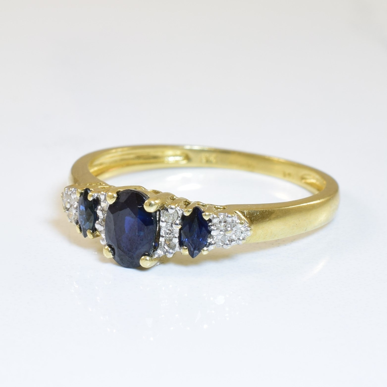Exquisite 0.75ctw Sapphire & Diamond Ring with 0.05ctw Diamonds - Size 9.25 | Elegant Engagement, Anniversary or Gift Jewelry for Women