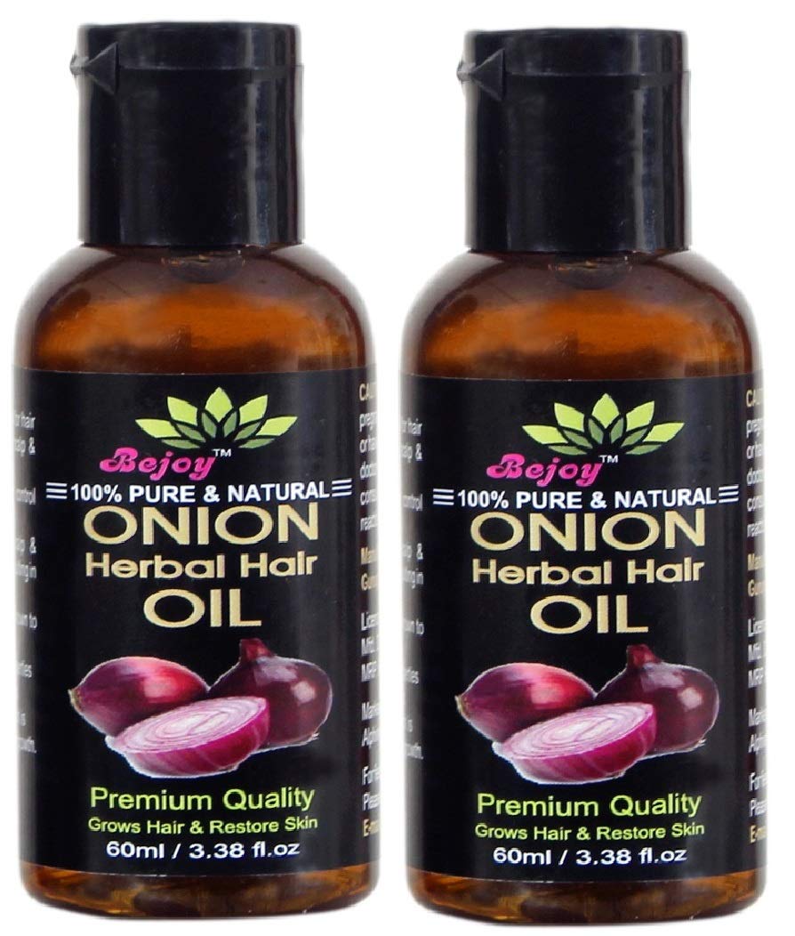 Bejoy Red Herbal Onion Hair Oil 120ml - Natural Hair Growth Treatment for Thicker, Stronger Hair - Reduces Hair Fall & Promotes Scalp Health - Perfect for Daily Hair Care & Styling