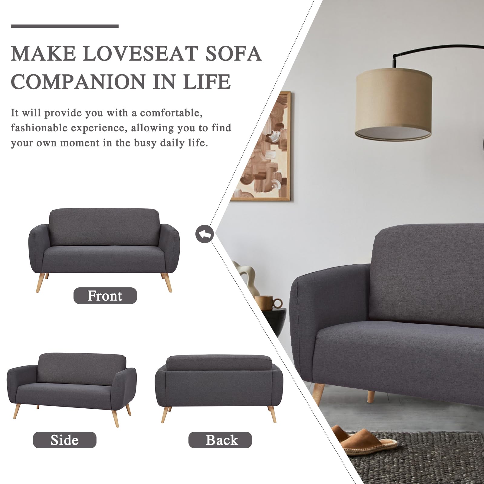 Artdeco Modern Loveseat Sofa 58