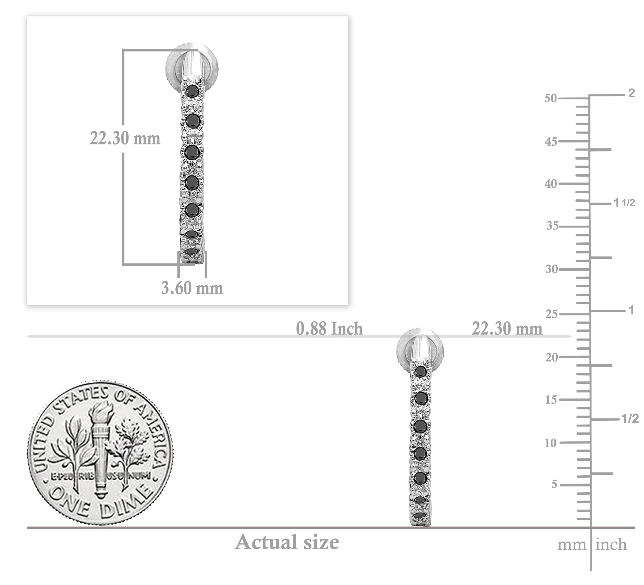 Dazzlingrock Collection 0.25 Carat (ctw) Sterling Silver Hoop Earrings for Women - 1/4 CT Diamond Simulated Studs - Perfect for Everyday Wear, Parties & Special Occasions