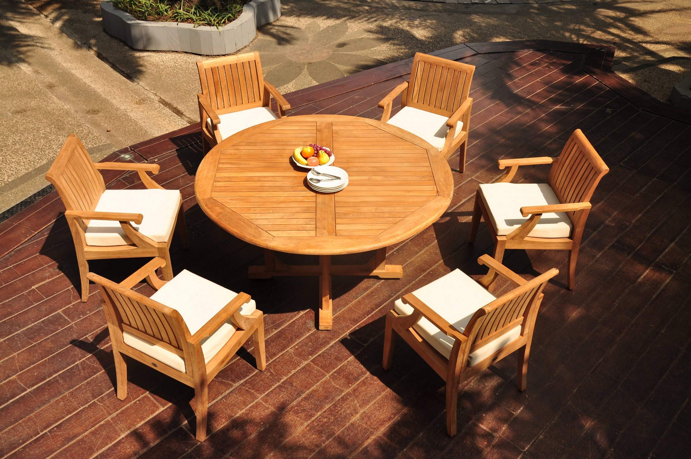 Premium 6-Piece Teak Wood Dining Set with 60