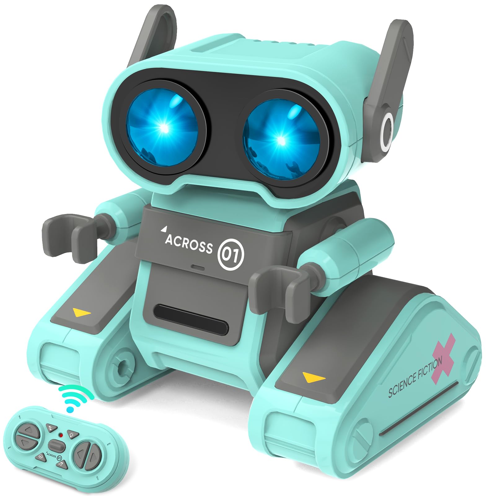 Rechargeable Remote Control Robot Toy for Kids - Interactive RC Robot with Auto-Demo, Flexible Head & Arms, Dancing Moves, Music & LED Eyes | STEM Educational Toy for Boys & Girls | Perfect Birthday Gift for Indoor Play & Learning Activities
