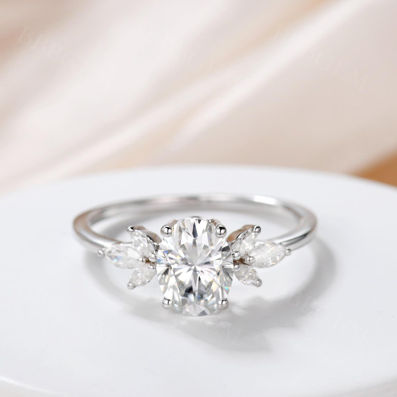 14K Rose Gold Oval Moissanite Engagement Ring - Wedding, Promise & Anniversary Jewelry for Women | Perfect for Proposals, Bridal Sets & Special Occasions
