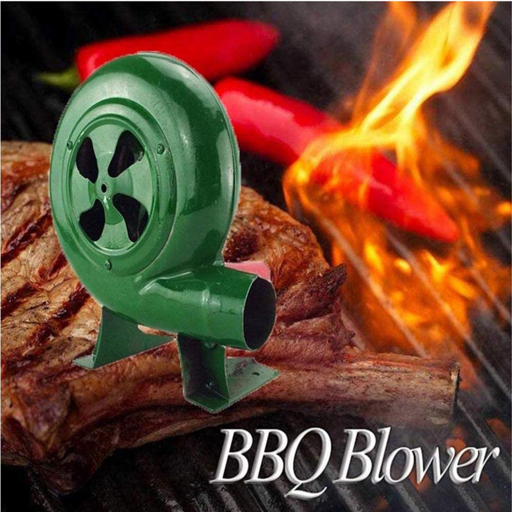 300W Manual Crank BBQ Fan - Forged Outdoor Cooking Blower for Camping, Picnics & Backyard Grilling | Portable Camping Gear for Perfect Charcoal Fire Control
