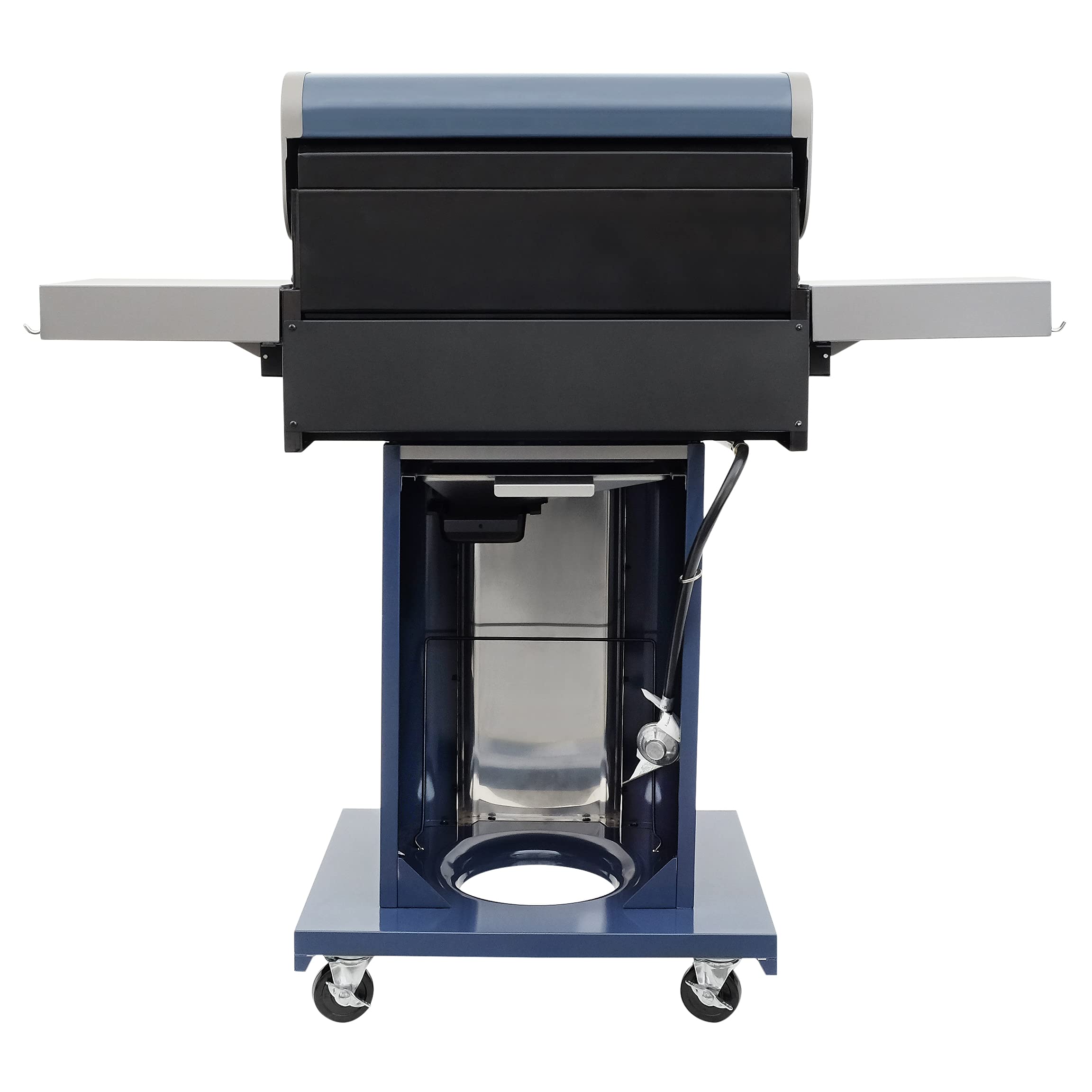 Premium Permasteel 3-Burner Propane Gas Grill - 30,000 BTU Outdoor BBQ Grill with Cast Iron Grates, Foldable Side Tables & Tool Hooks - Perfect for Backyard, Patio, and Camping - Azure Blue