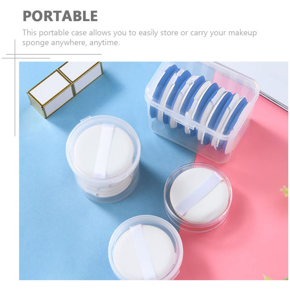 8pcs Powder Puff Holder & Makeup Sponge Case - Travel Cosmetic Storage Box for Face Powder, Blush & Beauty Tools | Portable PP Container for Makeup Organization & On-the-Go Touch Ups