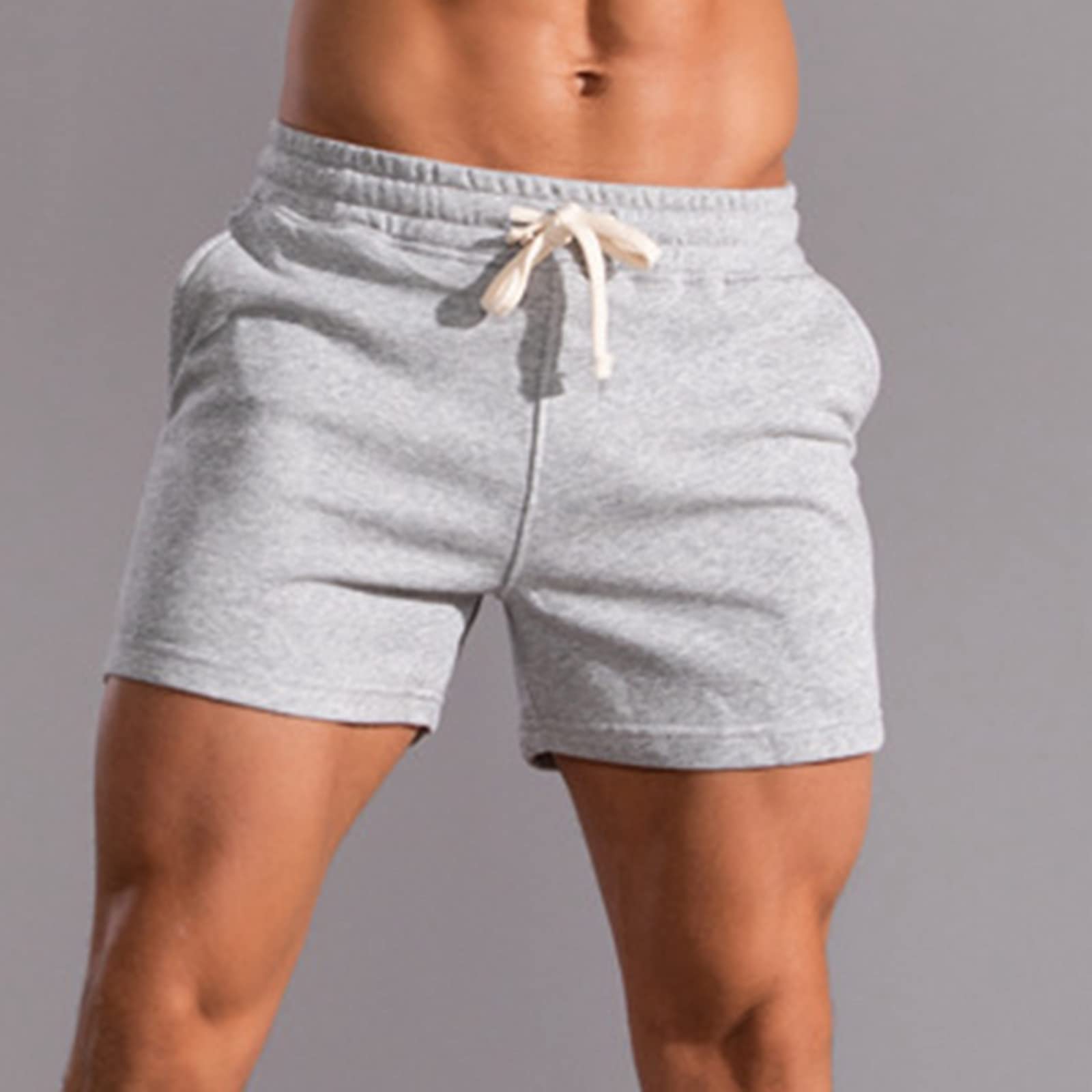 Men's Gym Shorts - Comfortable Cotton Elastic Waist Casual Sports Shorts for Workout & Running | Breathable & Lightweight for Training, Basketball & Lounge Wear