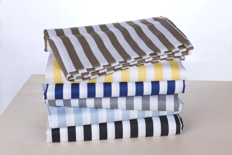 Premium 600 Thread Count Cotton Blend Cabana Stripe Pillowcase Set - Soft & Breathable Bedding for Hotels, Guest Rooms & Home Decor (Standard Size, Set of 2)