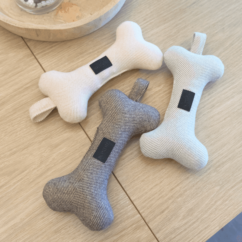 Durable Tweed Squeaky Bone Dog Toy Set for Small & Medium Dogs - Interactive Chew Toys for Puppies & Adult Dogs - Perfect for Indoor Play, Training & Dental Health