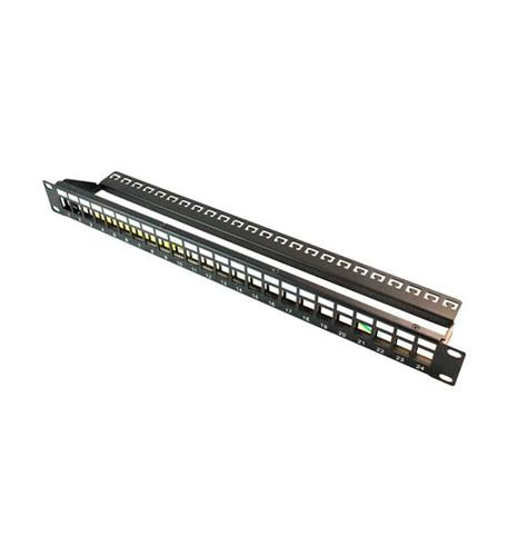 24 Port Blank Patch Panel 1U Rack Mount - High-Density Cable Management for Network Racks - Ideal for Data Centers, Server Rooms, and Office Networks