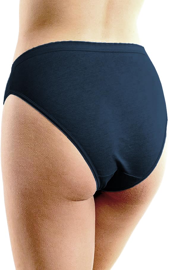 Sexy Basics Women's 12/18 Pack Cotton Bikini Briefs - High Cut Panties | 100% Soft Cotton Underwear for Everyday Comfort & Lounge Wear