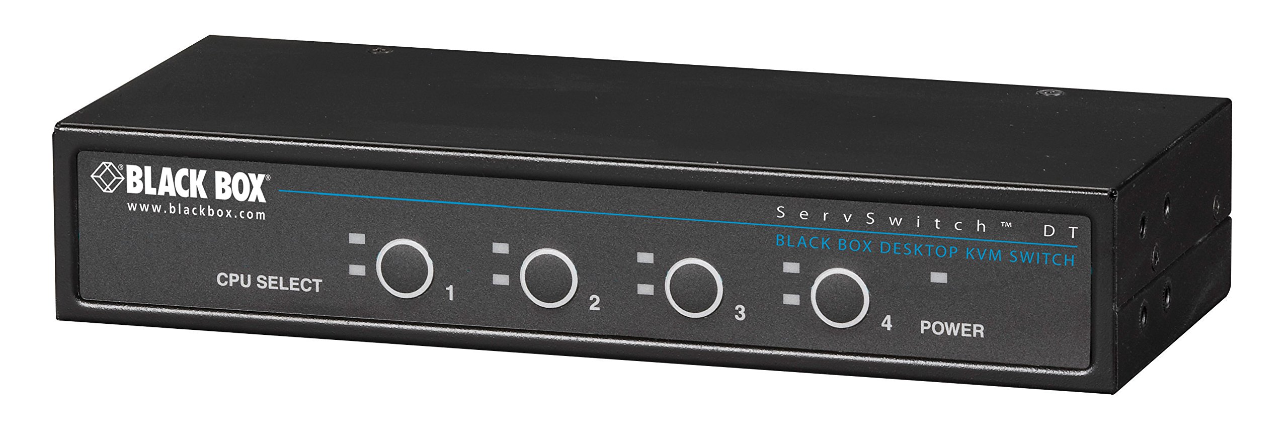 4-Port KVM Switch with VGA & PS/2 - Single Monitor Desktop Black Box Switch for PC & Server Control | Includes Cables | Perfect for Home Office & IT Management