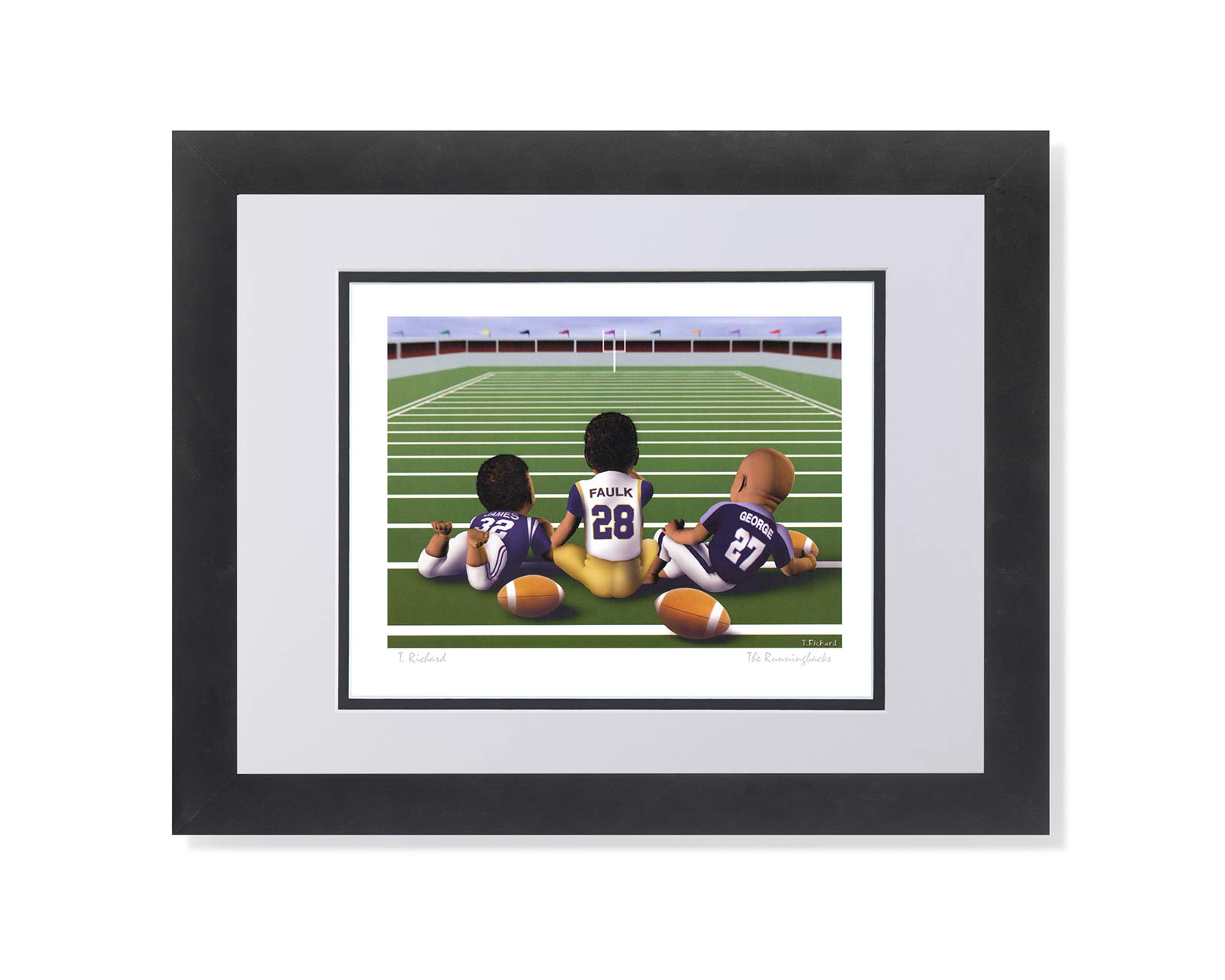 Framed Art Print of Football Running Backs - Faulk, George, James, Wall - Premium Matted Wall Decor for Sports Fans & Man Cave