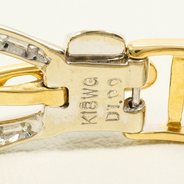 18K Yellow Gold & White Gold Diamond Bracelet for Women - Elegant Stackable Jewelry for Weddings, Anniversaries & Special Occasions