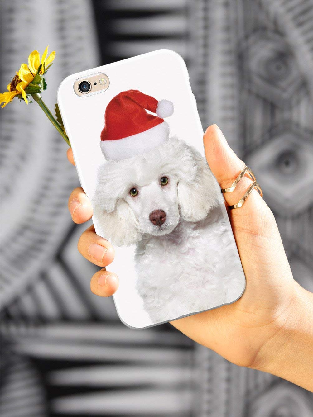 Inspired Cases - Premium 3D Textured Protective Phone Case Compatible with Samsung Galaxy Note 10 - Cute Christmas Poodle Design - Perfect Gift for Holidays & Everyday Protection