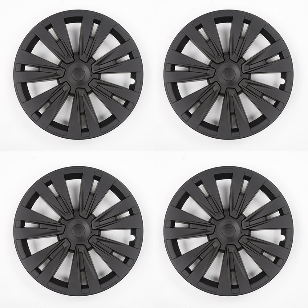EVBASE 19 Inch Tesla Model Y Turbine Wheel Covers - 4PCS Matte Black Sport Rims for Model X Version | Enhance Style & Protect Alloy Wheels | Perfect for Daily Commuting & Road Trips
