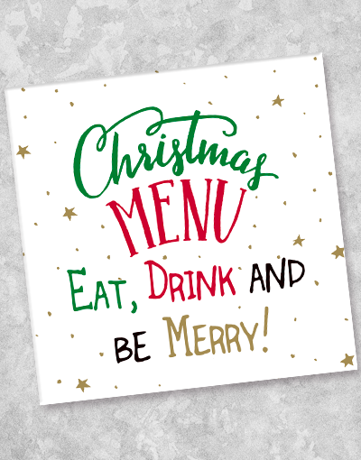 Christmas Menu Luncheon Napkins (44 Count) - Holiday Dinner Party Paper Napkins for Festive Table Setting, Christmas Decorations & Family Gatherings