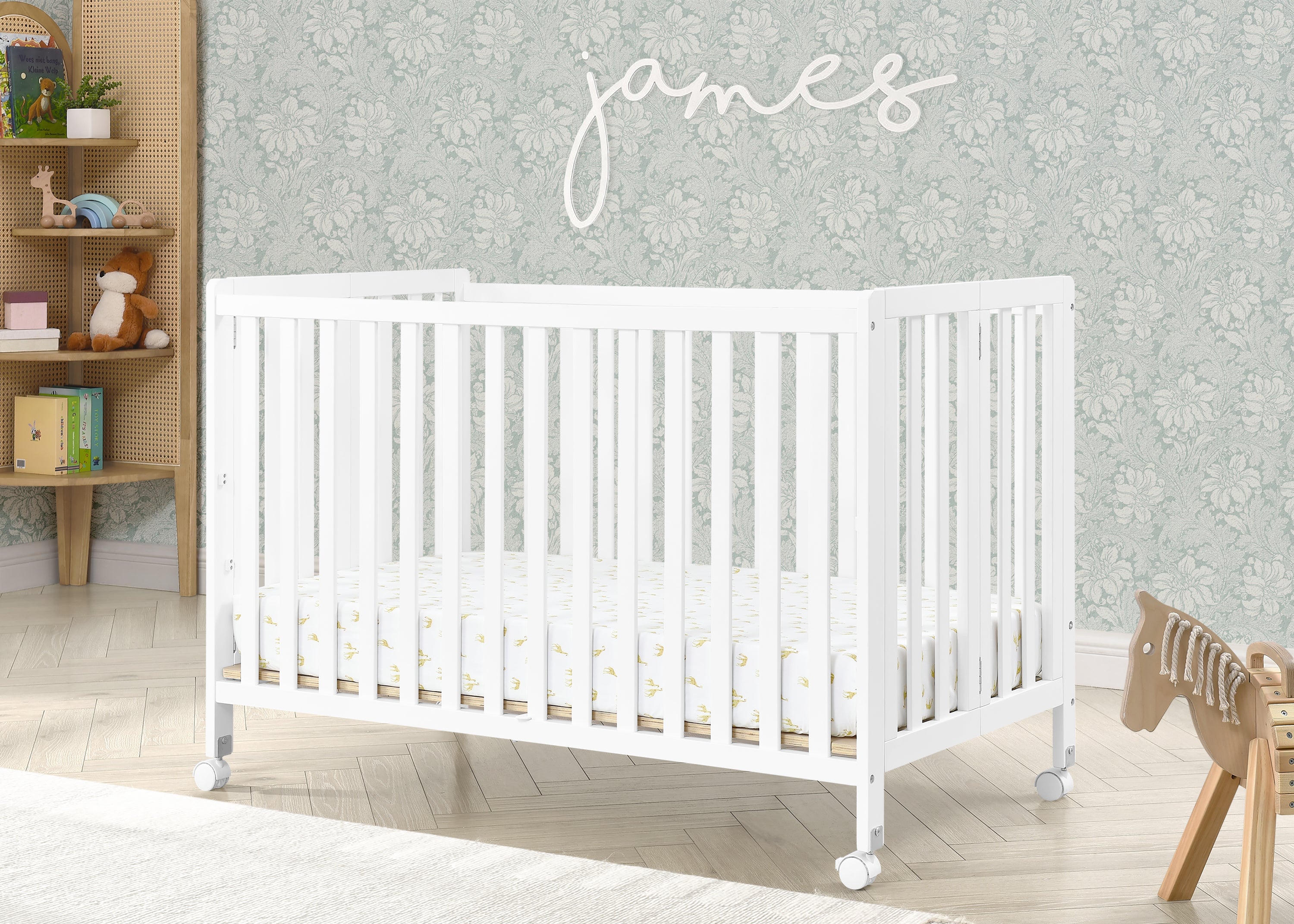 Aria Full Size Portable Folding Crib - Lightweight Travel Baby Bed for Home, Nursery & On-The-Go | Perfect for Newborns, Toddlers & Sleepovers
