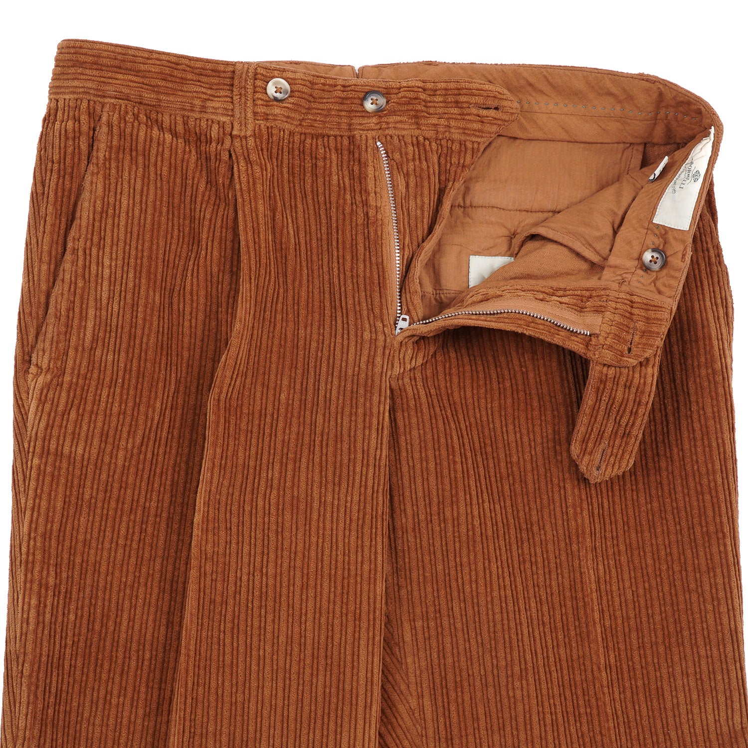 Luigi Borrelli Men's Corduroy Cotton Pants - Comfortable Slim Fit Casual Trousers for Work & Weekend Wear