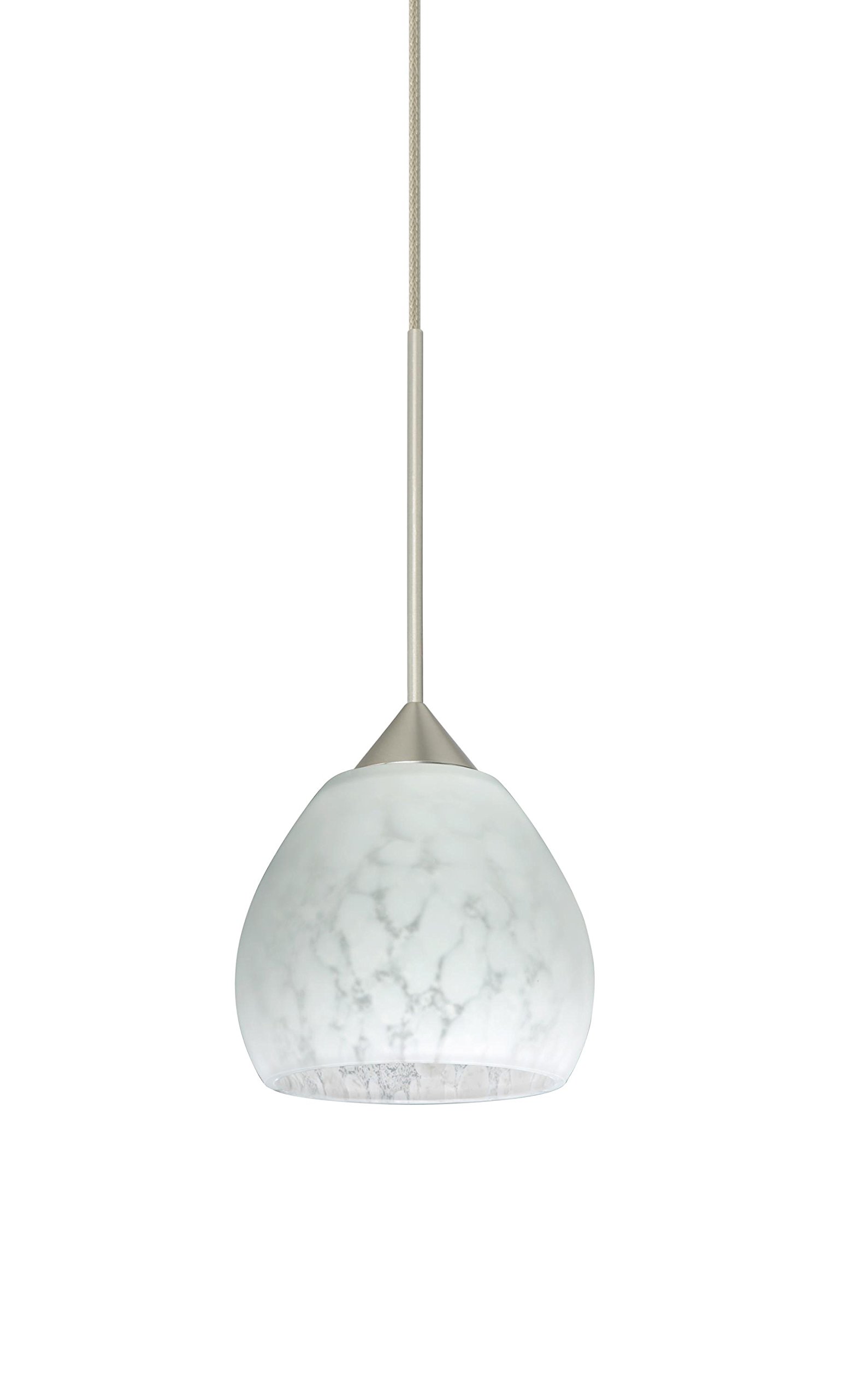 1XT-560519-LED Tay Tay Mini Pendant Light - Satin Nickel Finish LED Hanging Fixture for Kitchen Island, Dining Room & Bedroom Lighting