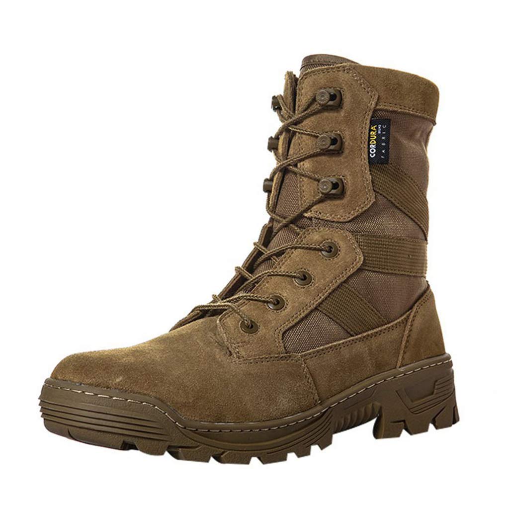Men's Tactical Combat Boots - High-Top Jungle Military Boots, Ultralight Outdoor Hiking & Climbing Shoes for Men, Brown Size 10 US (44 EU/9.5 UK) - Perfect for Outdoor Adventures, Survival Training & Heavy Duty Work