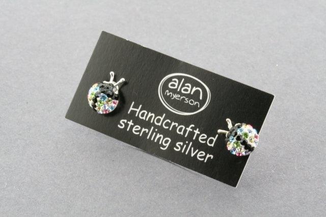 Sparkling Crystal Ladybug Stud Earrings for Women - Multicolor Gemstone Jewelry - Perfect for Parties, Weddings & Everyday Wear