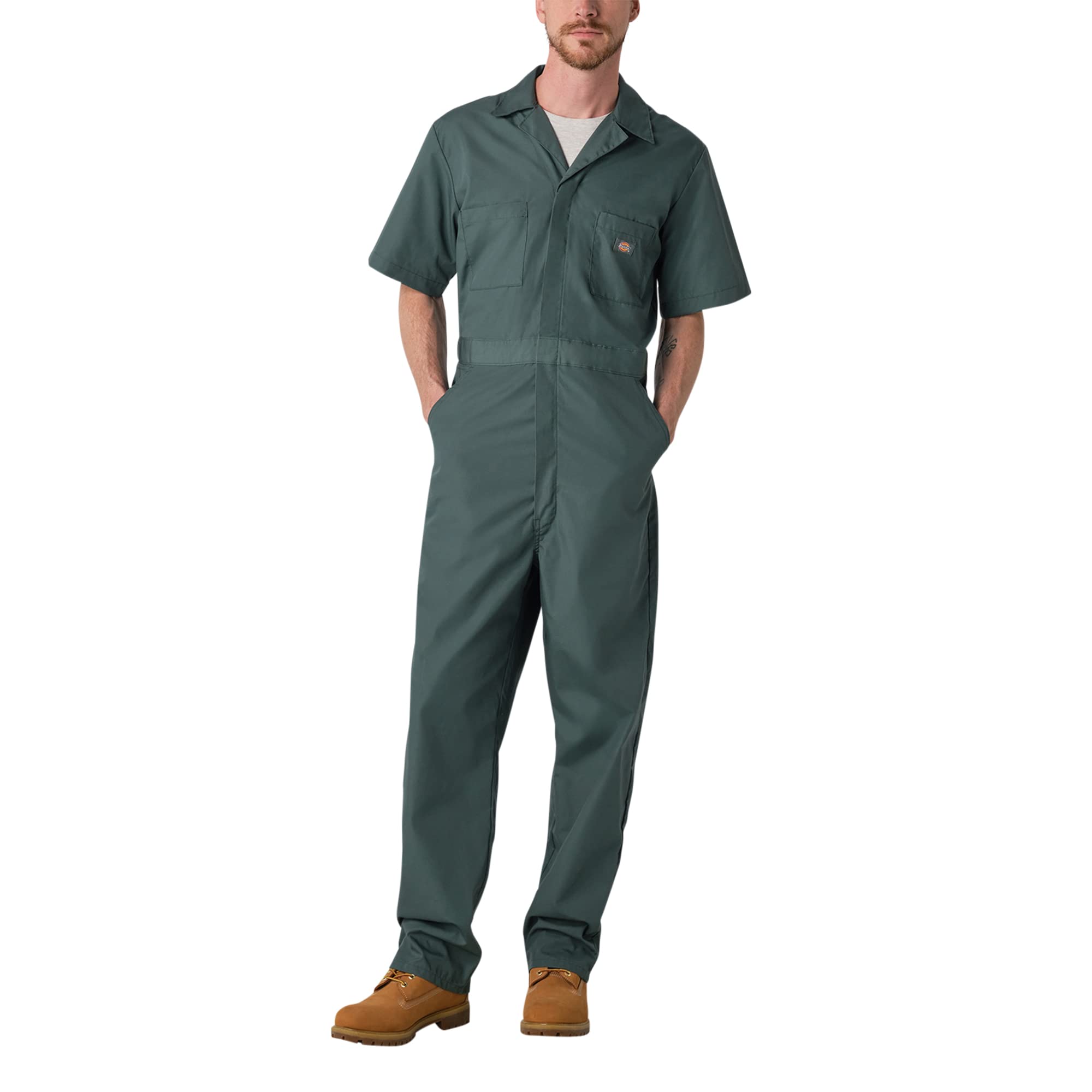 Dickies Men's Short Sleeve Coveralls - Durable Work Jumpsuit for Mechanics, Painters & DIY Projects - Comfortable Lightweight Workwear for Construction, Gardening & Home Repairs