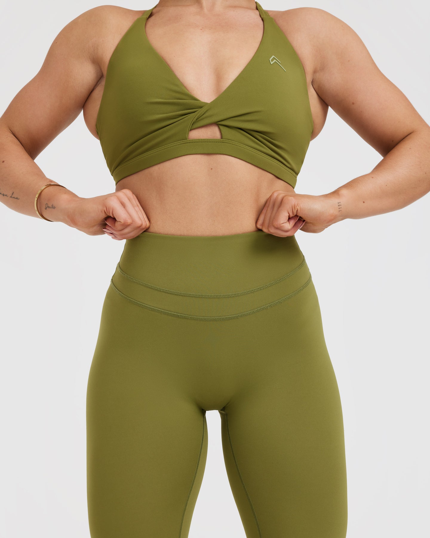 High Waisted Leggings for Women - Olive Green Yoga Pants with Tummy Control | Perfect for Workout, Yoga & Everyday Wear