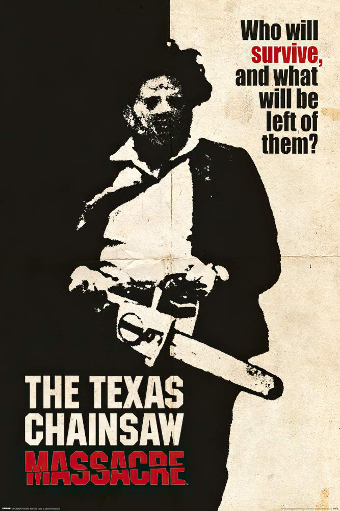 The Texas Chainsaw Massacre Movie Poster - Leatherface Horror Film Art Print (24x36 Inches) - Perfect for Halloween Decor, Horror Movie Collection & Man Cave Wall Art