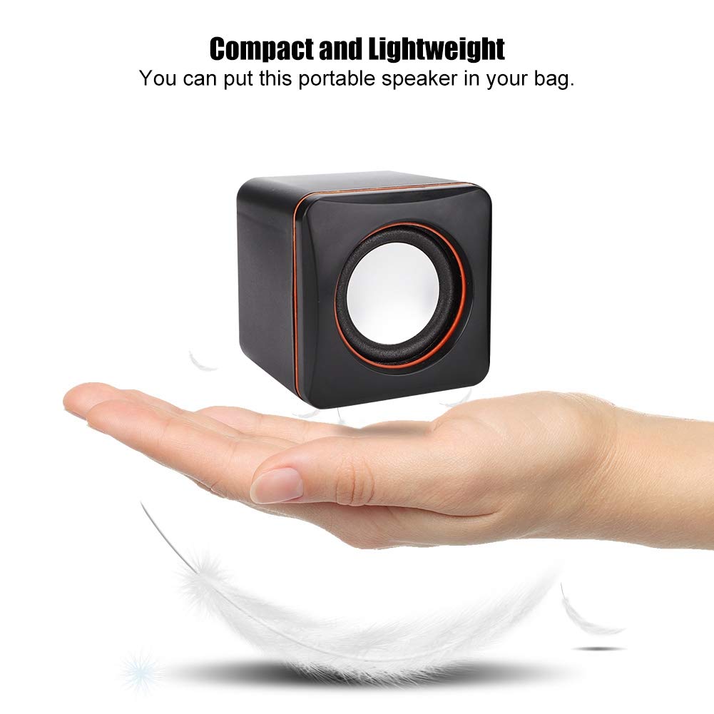 Mini USB Stereo Computer Speaker with 3.5mm Jack - Compact Cube Design for Desktop, Laptop & PC (Dual Track) - Perfect for Home Office, Gaming & Music Listening