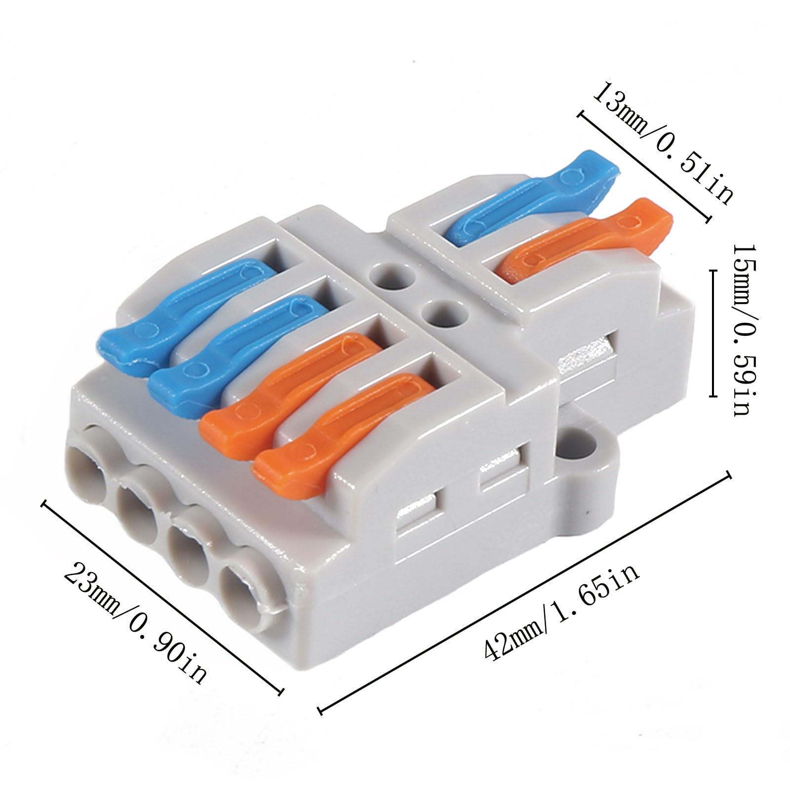 10PCS Lever Wire Connectors 2 in 4 Out - 28-12 AWG Quick Connect Electrical Splice Connectors for Home Wiring, Automotive & DIY Electrical Projects - Secure Inline Wire Splices for Reliable Circuit Connections