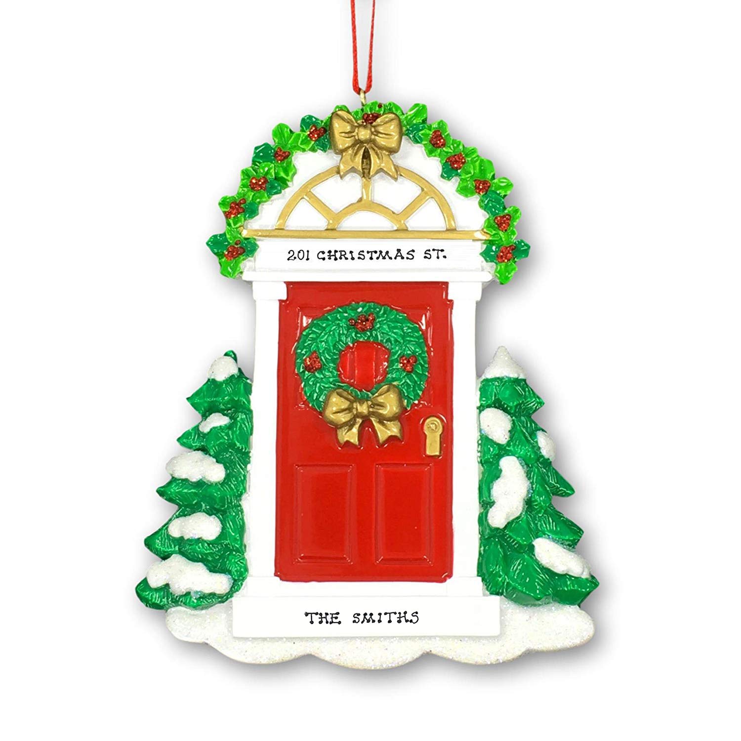 Personalized Christmas Ornament for New Home - Custom Holiday Door Decor - Perfect for Housewarming Gifts & Christmas Tree Decorations