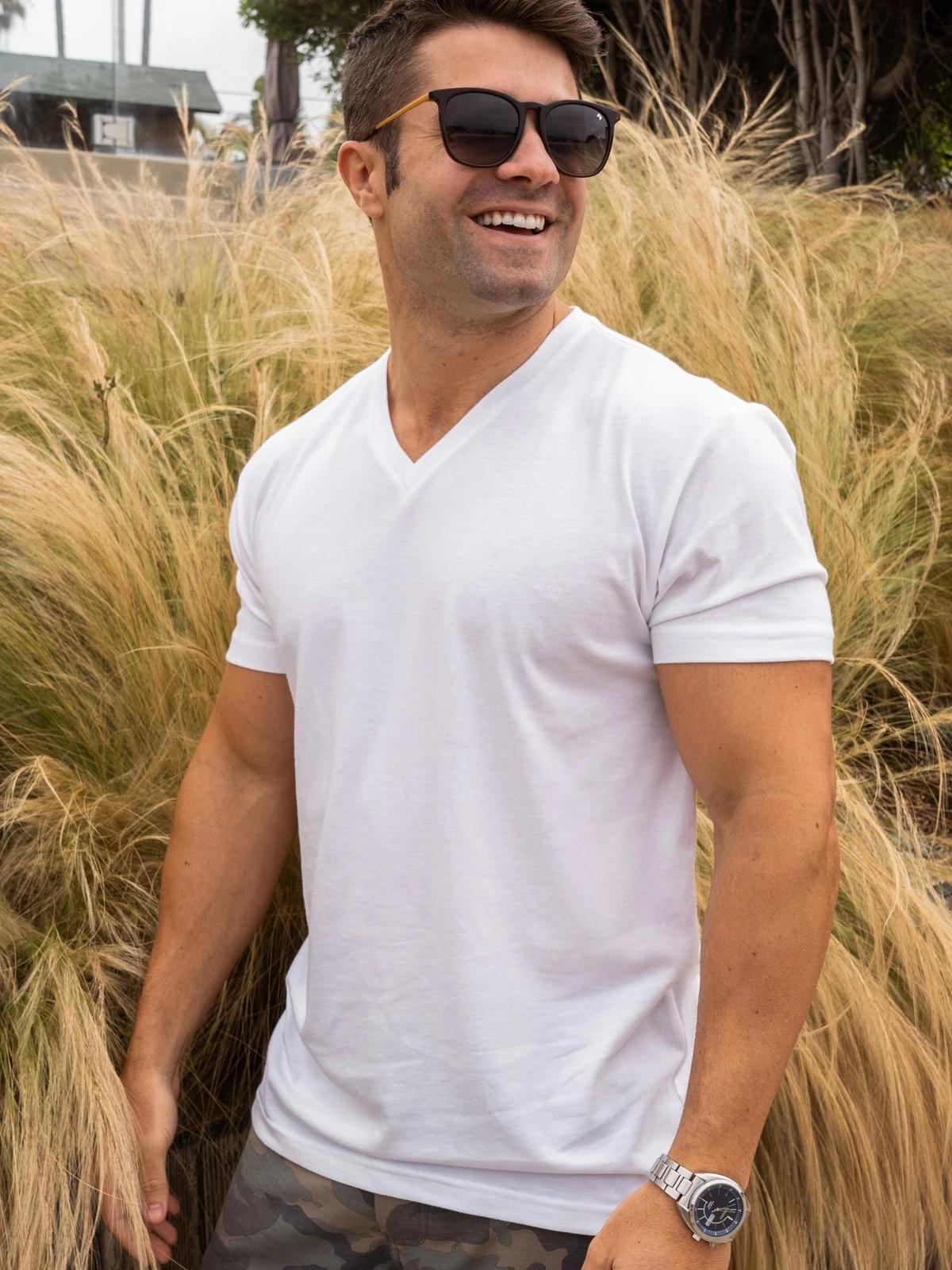 Summer Staples V-Neck T-Shirts 5-Pack - Soft Cotton Casual Tees for Men & Women | Perfect for Everyday Wear, Gym, and Layering