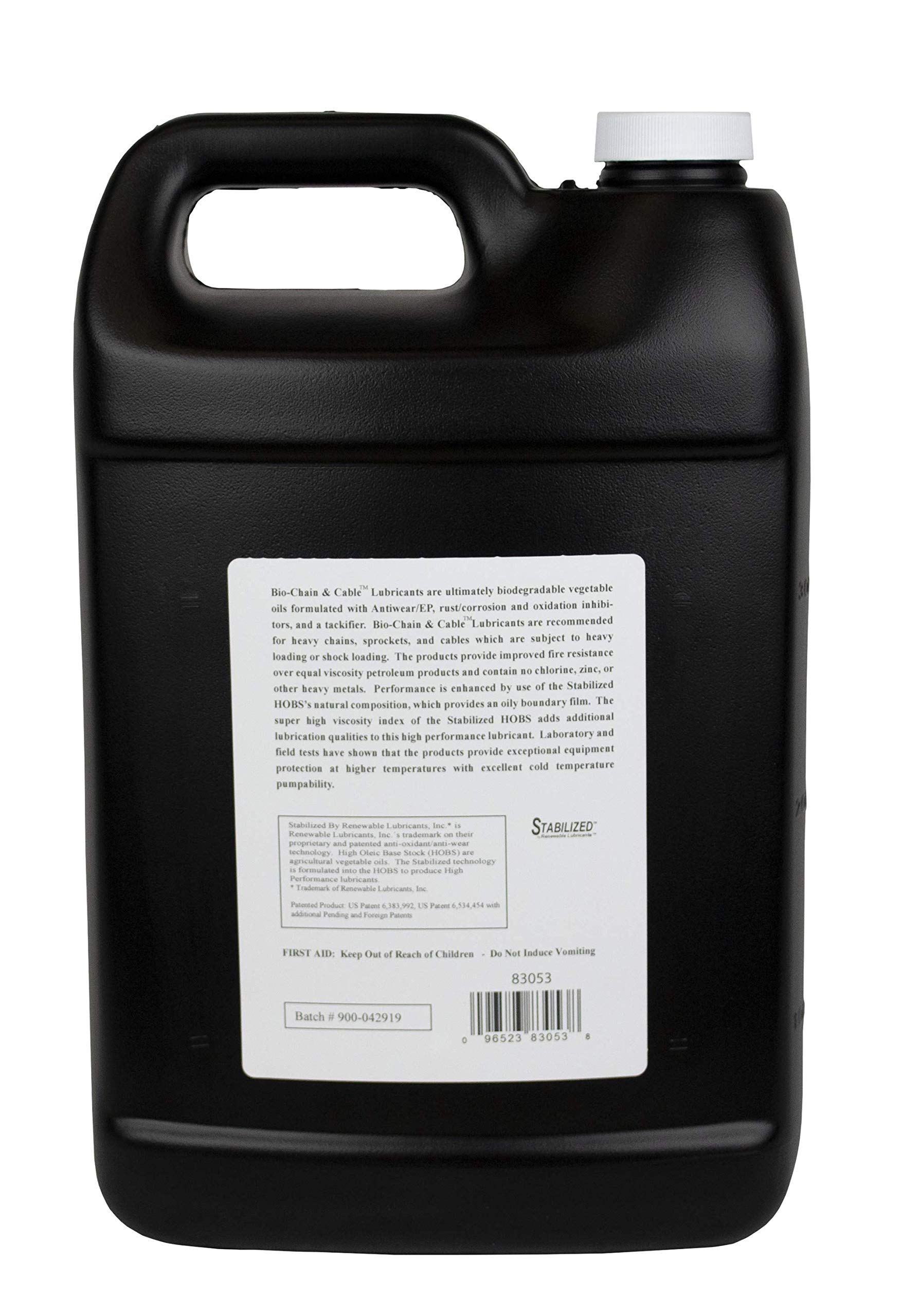83053 Bio-Chain & Cable ISO 46 Biodegradable Lubricant Oil - 1 Gallon Jug for Industrial Machinery, Hydraulic Systems & Marine Equipment