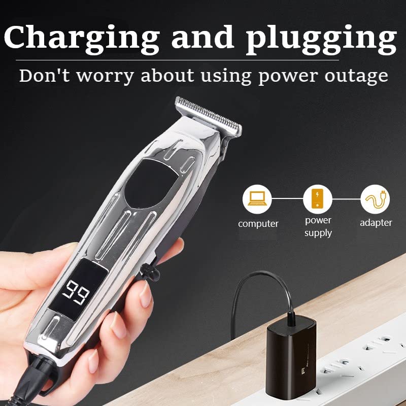 Professional Hair Clippers for Men & Kids - USB Rechargeable Cordless Hair Trimmer with Digital Display - Gold Edition - Perfect for Home Haircuts, Barber Shops & Travel Grooming
