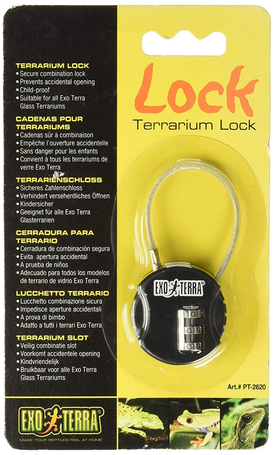 Exo Terra Terrarium Lock - Secure Reptile Enclosure for Snakes, Lizards & Geckos - Ideal for Glass Terrariums & Vivariums - Prevent Escapes & Ensure Pet Safety