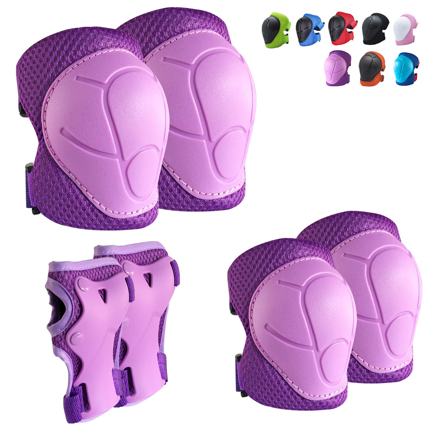 **CKE Kids Knee Pads & Elbow Pads Protective Gear Set with Wrist Guards - 3-in-1 Safety Pads for Toddlers, Boys & Girls - Ideal for Skating, Cycling, Biking & Rollerblading**