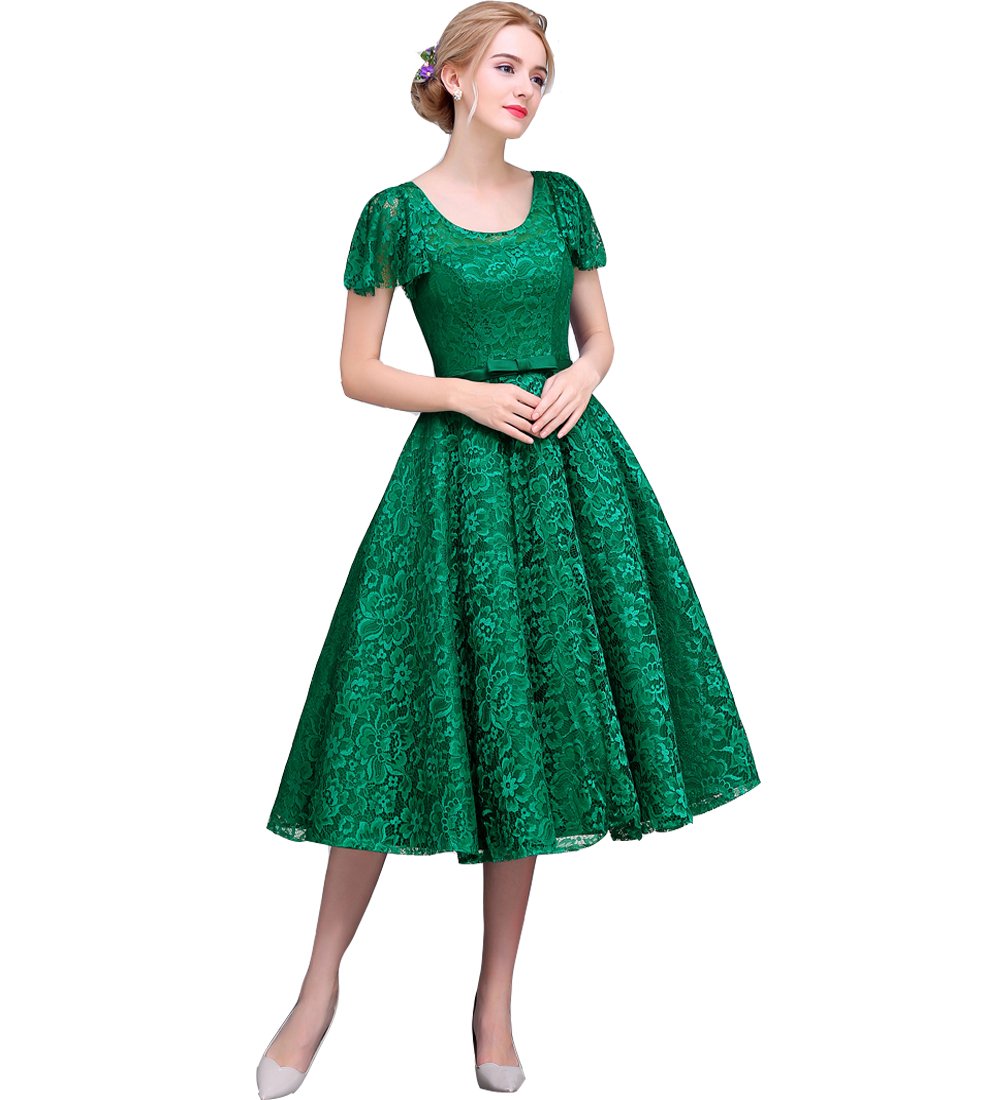 Lemai Vintage Lace Tea-Length Corset Dress for Prom, Homecoming & Evening Events - Elegant Short Formal Gown for Special Occasions