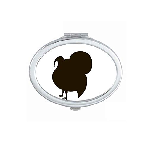 DIYthinker Black Turkey Animal Design Portable Folding Mirror - Double-Sided Handheld Makeup Mirror for Travel, Home, and Vanity Use