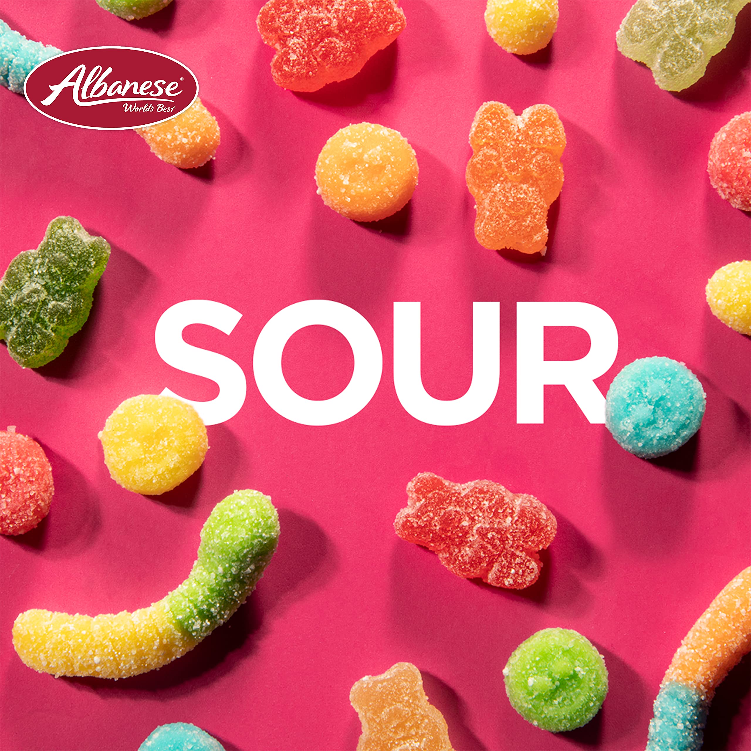 Albanese World's Best Sour Gummi Poppers - 4.5lb Bulk Candy for Parties, Gifts & Movie Nights - Assorted Flavors Sour Gummy Candy Snacks