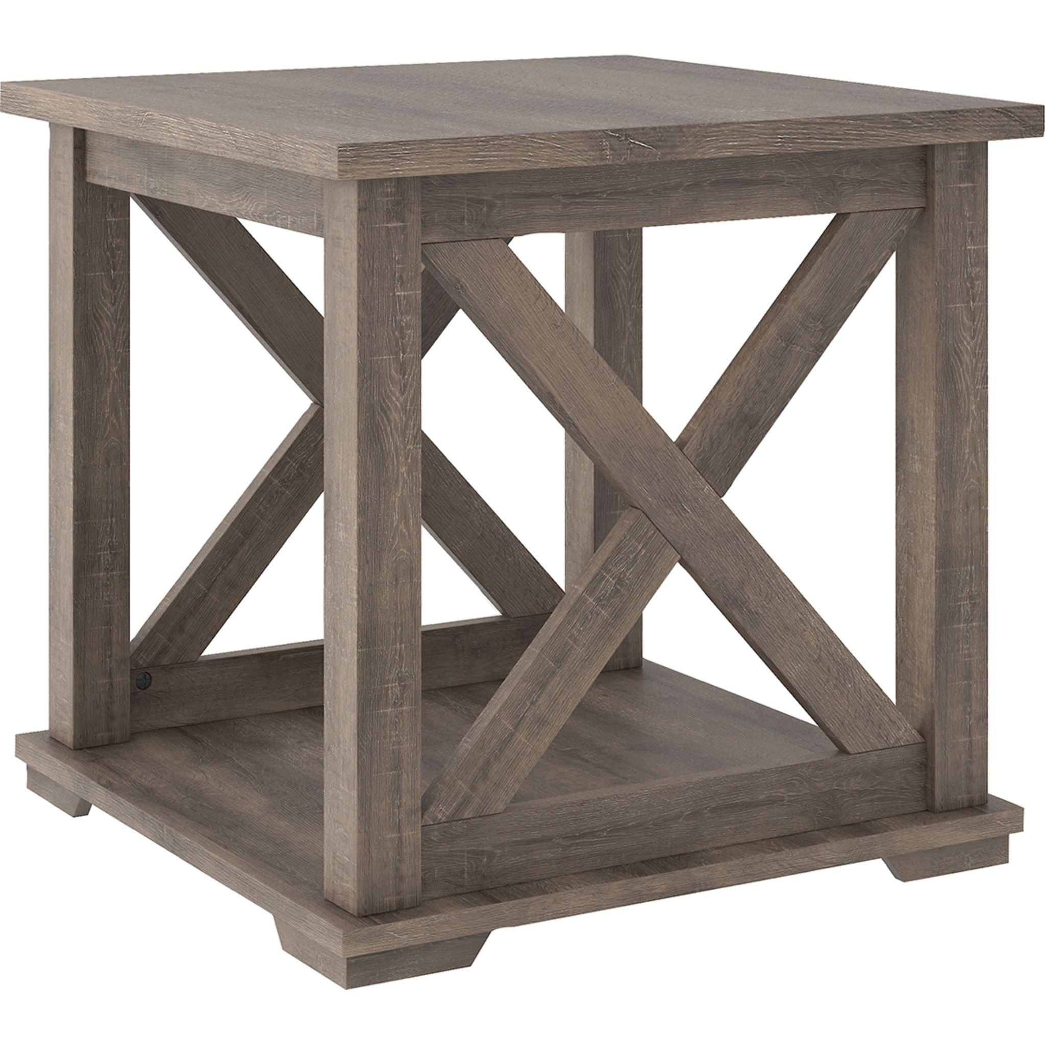 Arlenbry Modern End Table - Gray Nightstand for Living Room, Bedroom & Office - Small Side Table with Sturdy Metal Frame & Wooden Top - Perfect for Coffee, Books & Decor