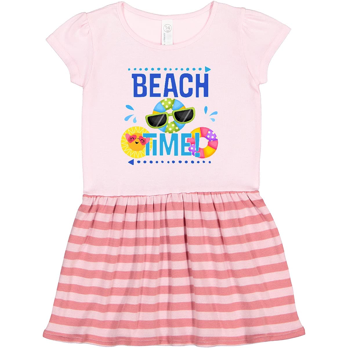 Inktastic Beach Time Summer Vacation Trip Toddler Dress - Cute Floral Print Girls' Sundress for Pool, Seaside & Family Outings