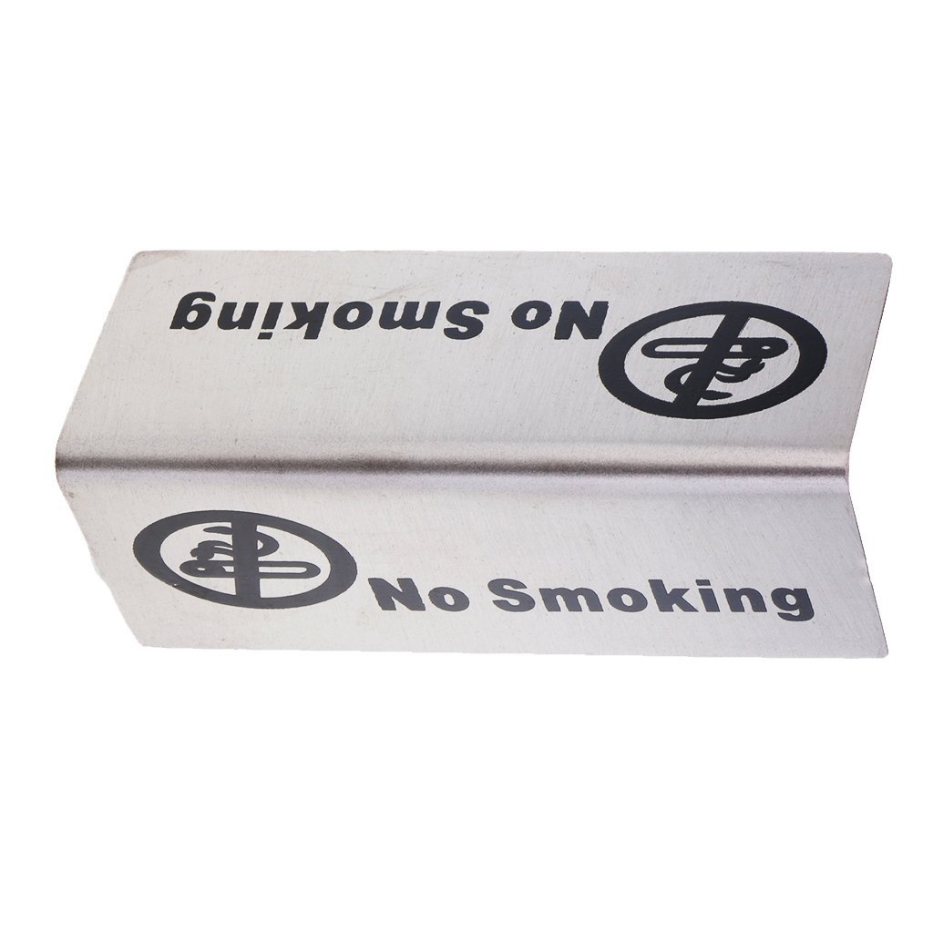 2 Pack Stainless Steel No Smoking Sign - Double Sided Tabletop Sign for Restaurants, Hotels, Offices - Perfect for Indoor & Outdoor Use in Public Spaces