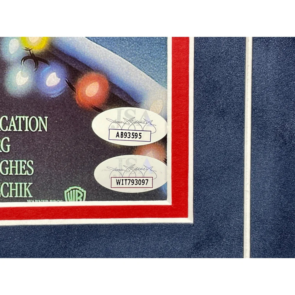 Authentic Chevy Chase, Beverly D'Angelo & Randy Quaid Signed National Lampoon's Christmas Vacation Movie Poster (12x18 Inches) - Framed Collectible with JSA COA - Perfect for Holiday Decor, Movie Memorabilia Displays & Christmas Gift for Film Fans