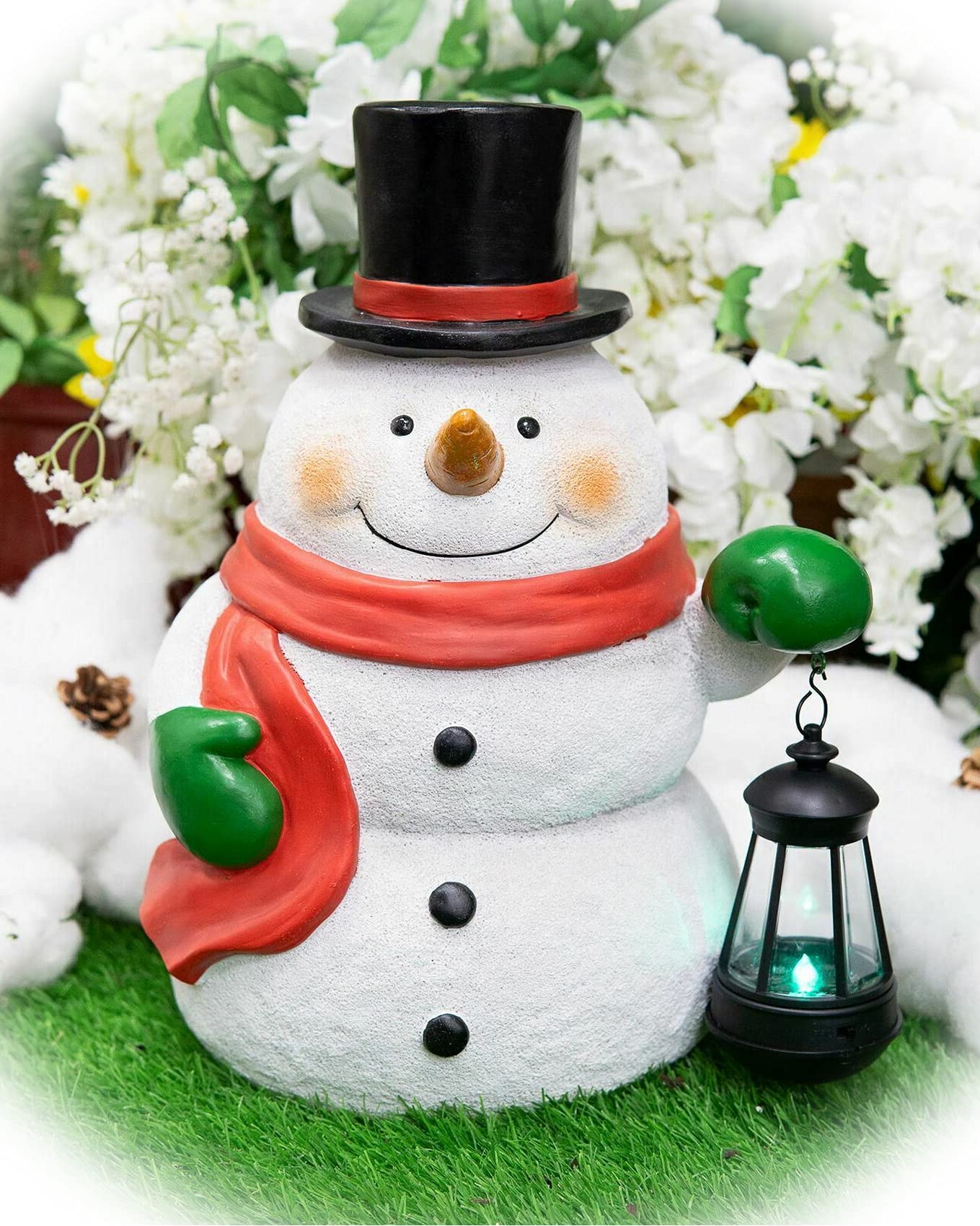 Frosty The Snowman Solar LED Light Lantern - Colorful Outdoor Christmas Decoration for Yard, Garden & Home Décor | Unique Holiday Gift for Birthdays & Winter Celebrations | EB-7198GIF