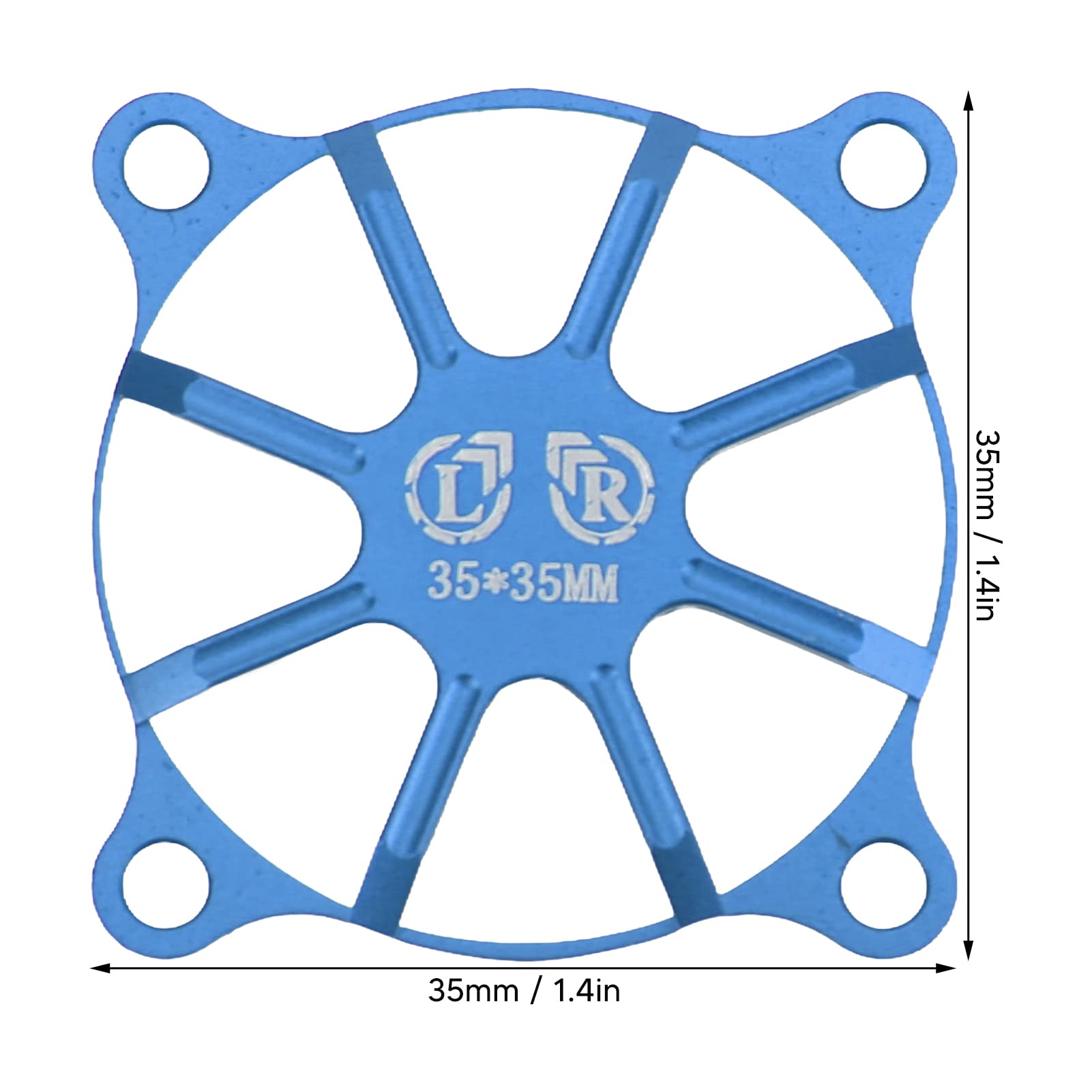 35x35mm Aluminum Alloy RC Motor Cooling Fan Cover - Durable Protection for RC Motors (Dark Blue) | Perfect for RC Cars, Drones & DIY Electronics Cooling Systems